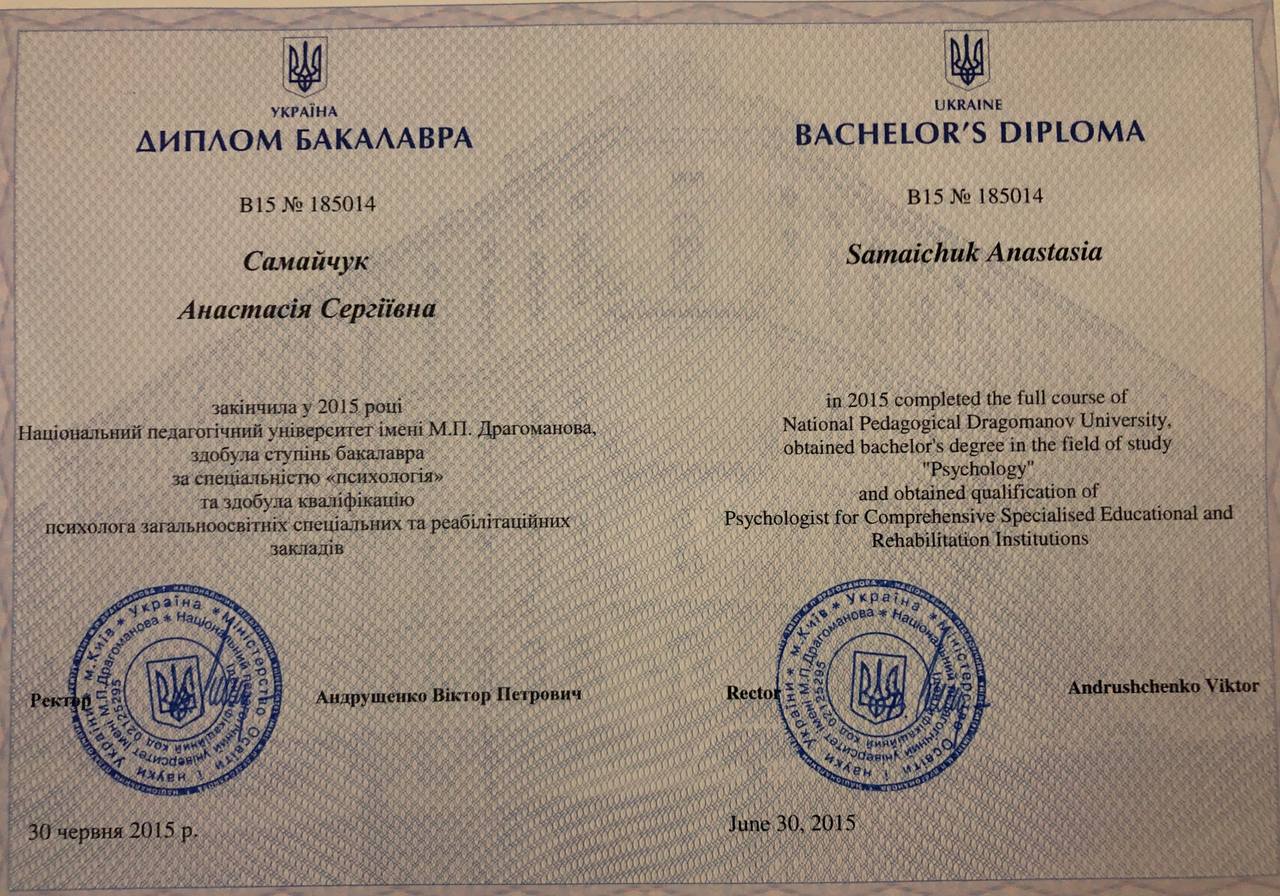 Анастасия Самайчук психотерапевт