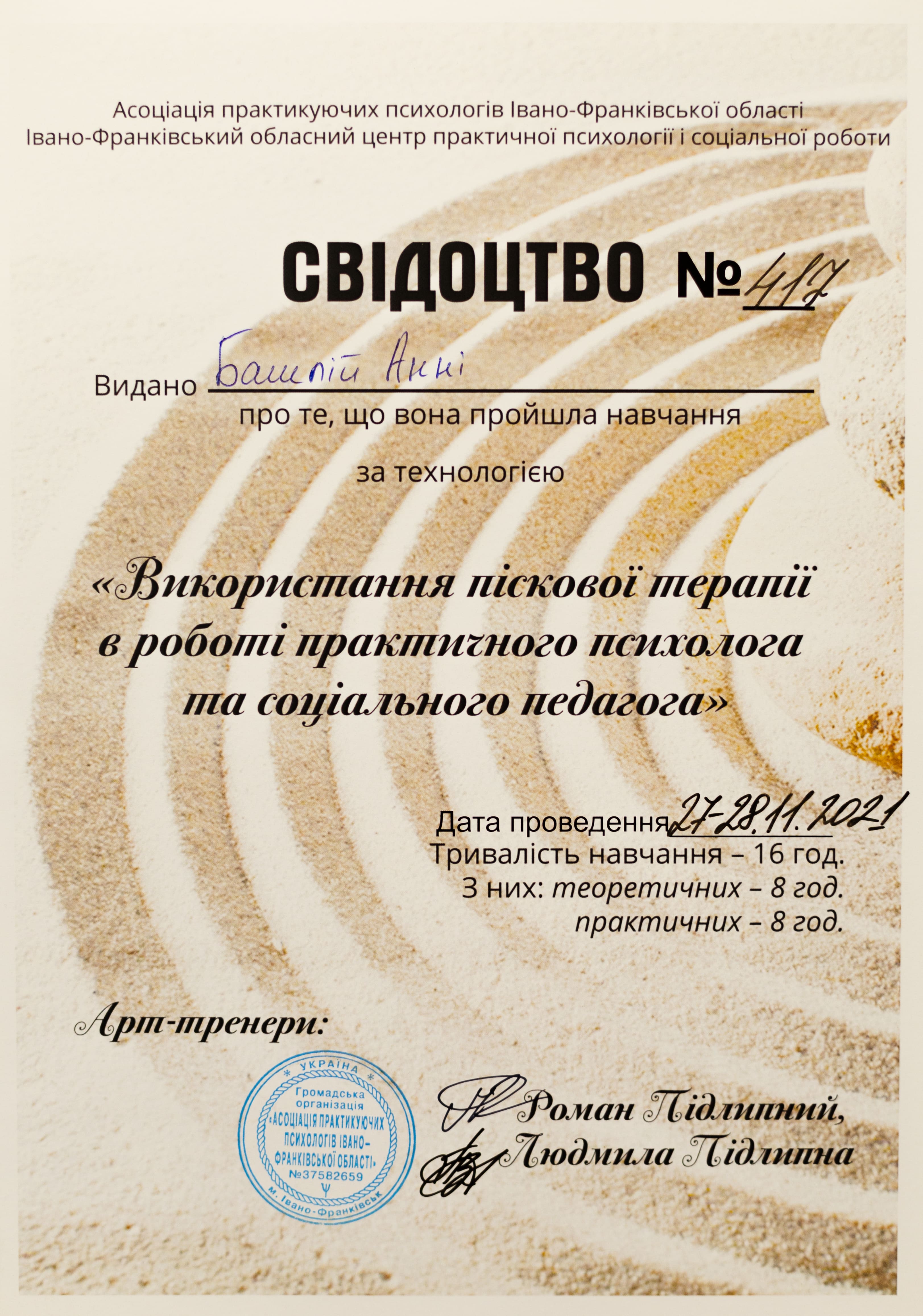 Анна Башлій психотерапевтка